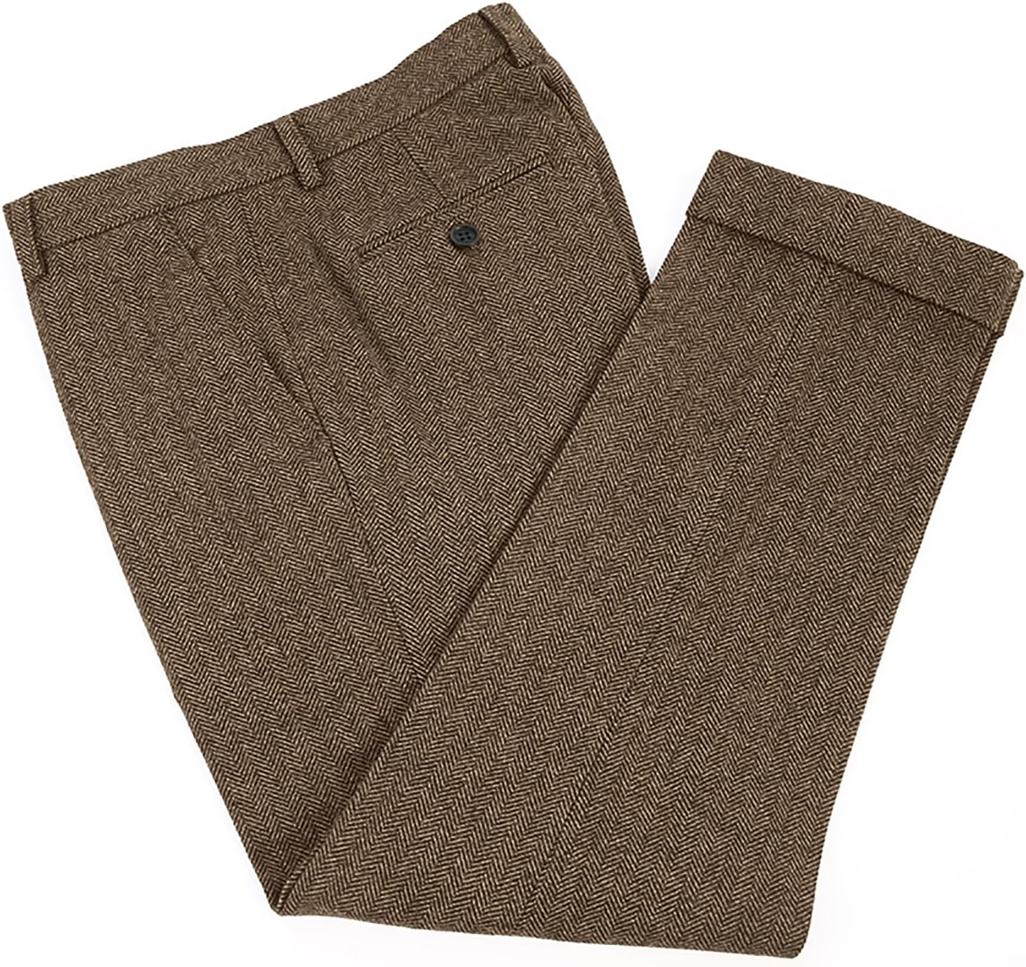 Sewing Tweed - Herringbone Tweed Dress Pants Vintage Flat