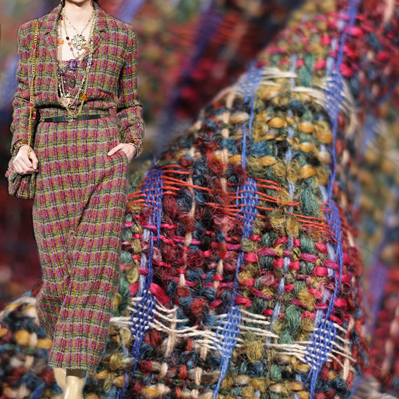 Red/Green Lattice Wool Yarn-Dy - đánh giá và giá Sewing Tweed