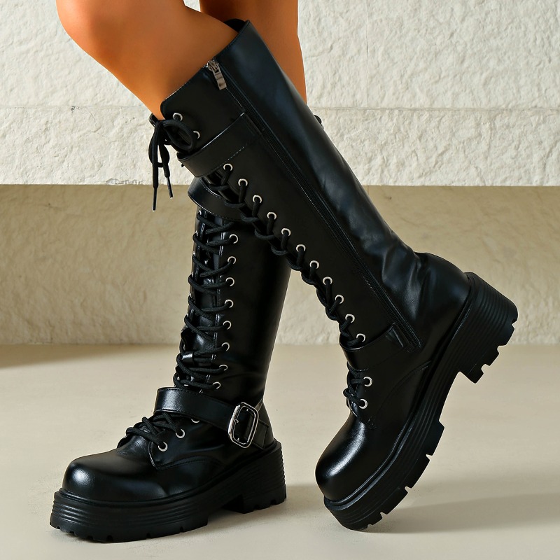 Platform Chunky Sole Women Kne - đánh giá và giá Sewing Garment