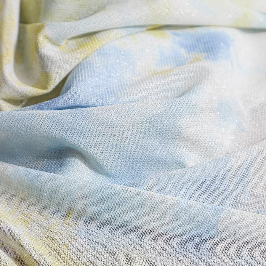 Tie Dye Knit Fabric Yellow Whi - đánh giá và giá Sewing Tie Dye