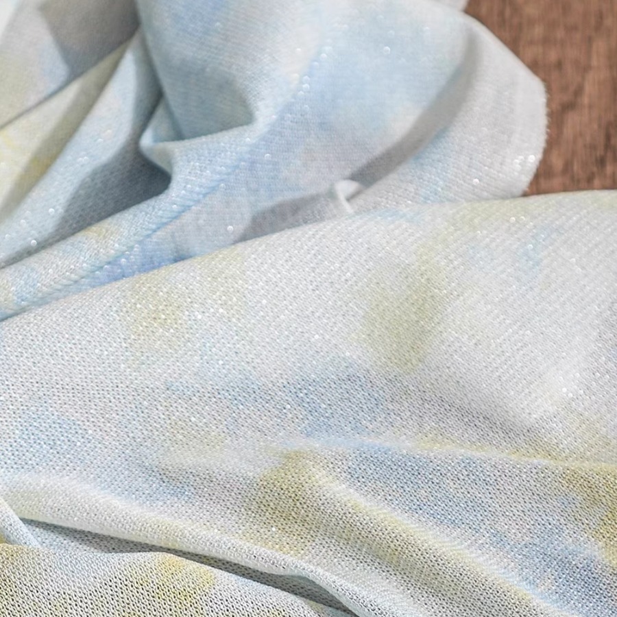 Tie Dye Knit Fabric Yellow Whi - đánh giá và giá Sewing Tie Dye