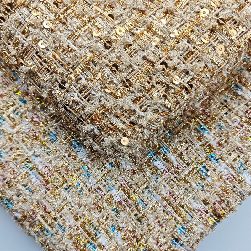 Gold Wire and Sequin Yarn-Dyed - đánh giá và giá Sewing Tweed