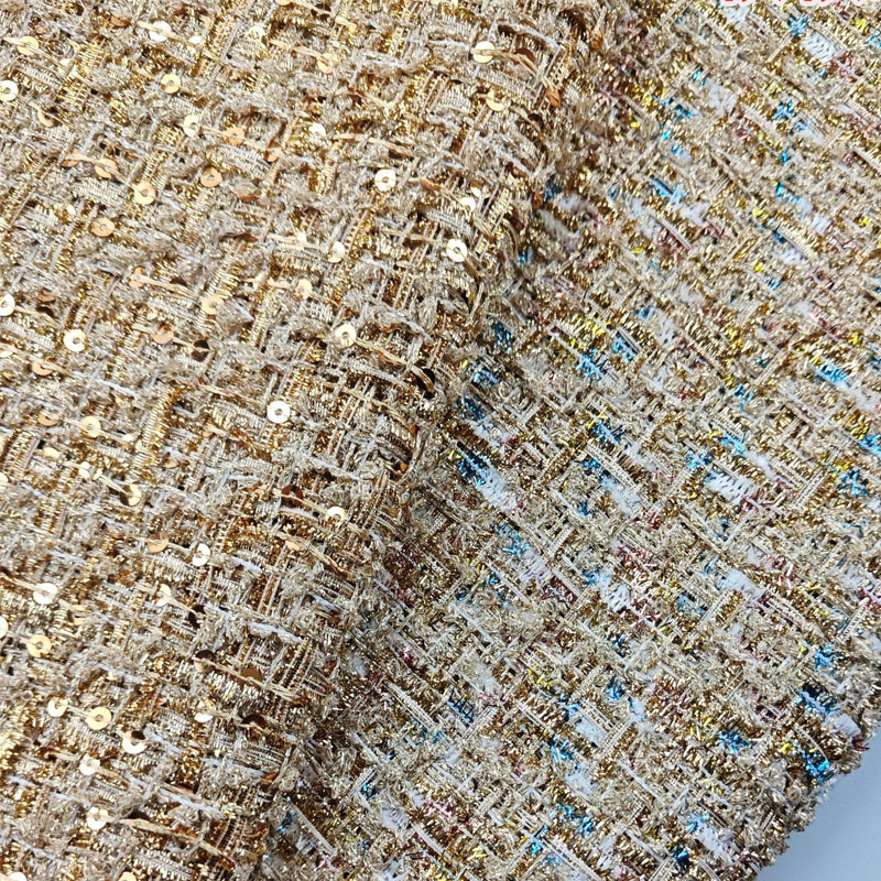 Gold Wire and Sequin Yarn-Dyed - đánh giá và giá Sewing Tweed