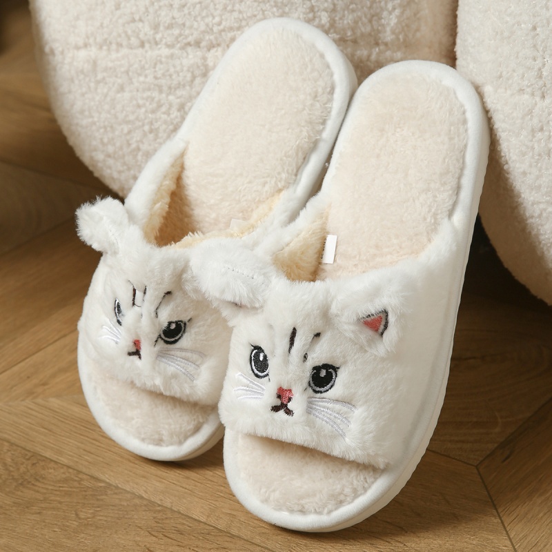 Cute Cat Plush Flip Flops For  - đánh giá và giá Sewing Garment