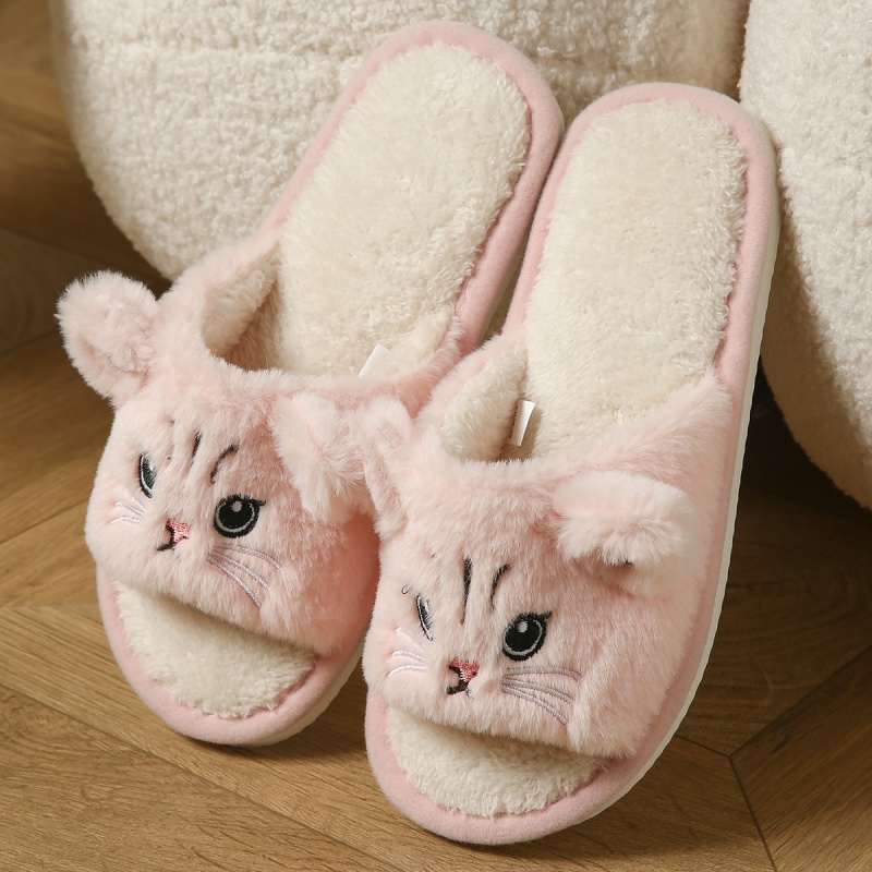 Cute Cat Plush Flip Flops For  - đánh giá và giá Sewing Garment
