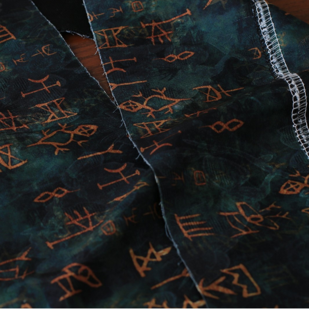 Oracle Bone Script Jacquard Re - đánh giá và giá Sewing Tie Dye