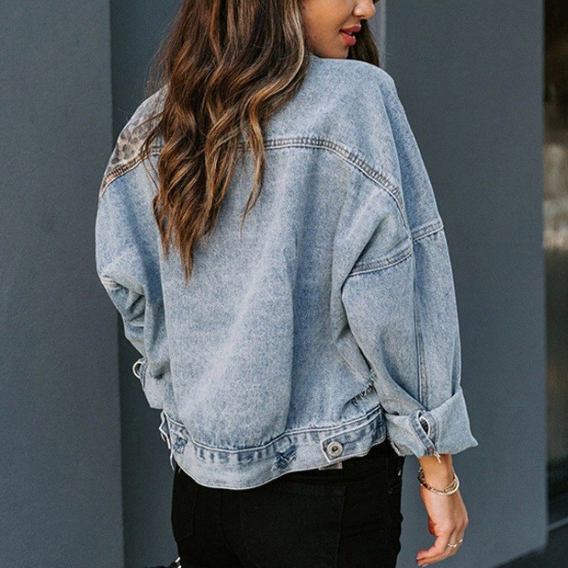 Leopard Stitching Denim Jacket - đánh giá và giá Sewing Jackets